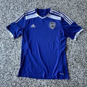 Adidas Israel Soccer Jersey Mens Medium Climacool 2012 Blue Football Shirt